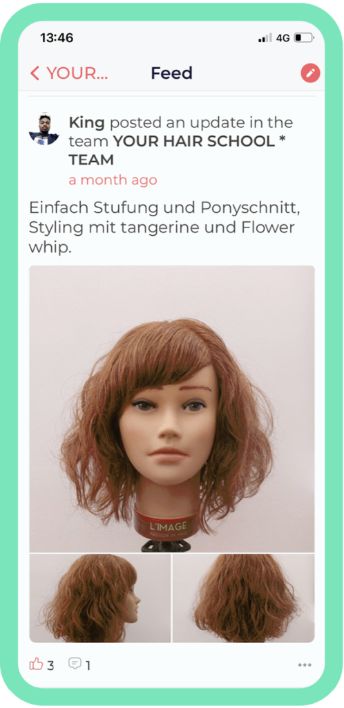 Mobile Ansicht der Online Hair School mit King