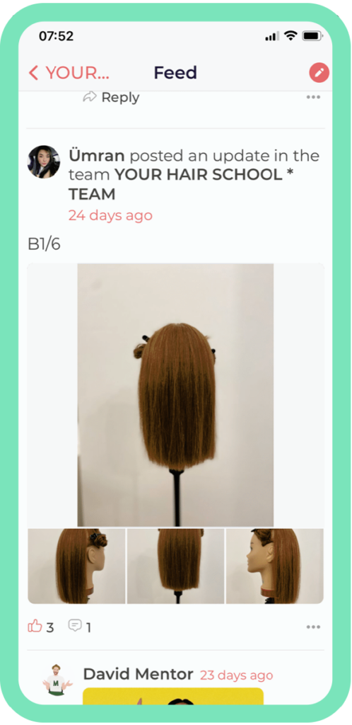 Mobile Ansicht der Online Hair School mit Ümran